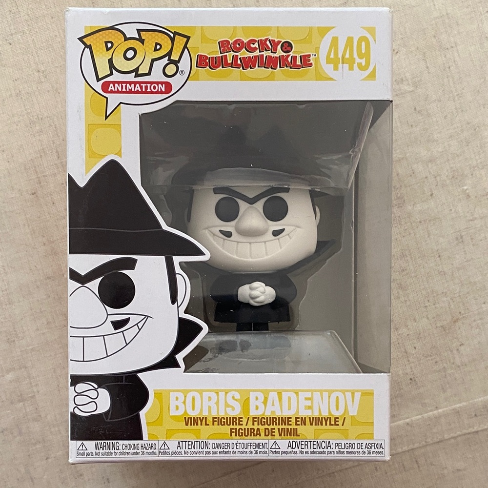 Funko Pop! Rocky & Bullwinkle Boris Badenov - Black & White Vinyl Figure